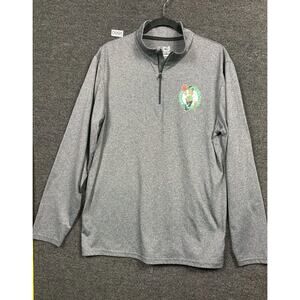 Boston Celtics Sweatshirt Pullover Mens Size L Gray 1/4 Zip NBA U Long Sleeve